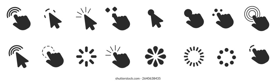 black silhouette mouse click pointer isolated transparent grid