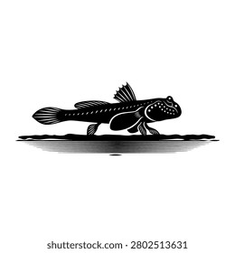 A black silhouette mudskipper