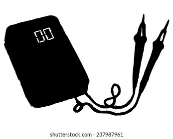 black silhouette of multimeter
