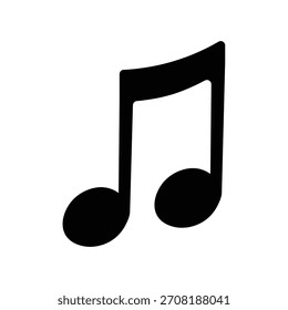 Ilustración vectorial de nota musical de silueta negra