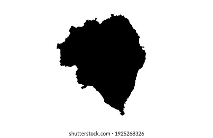 black silhouette of namyangju city map in south korea on white background