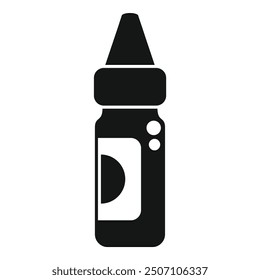 Black silhouette of a nasal spray bottle for runny nose, allergy or cold symptom treatment