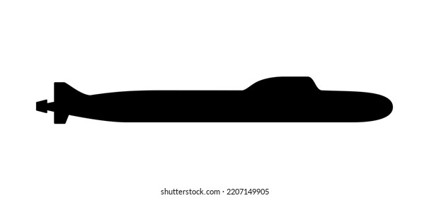 Black Silhouette Navy Submarine Side View Stock Vector (Royalty Free ...