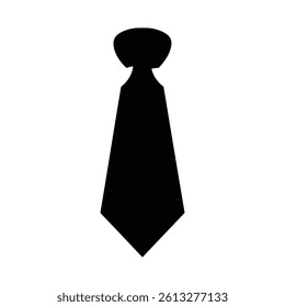 A black silhouette of a necktie with a shirt collar.