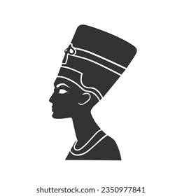 Black silhouette Nefertiti icon on a white background