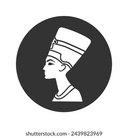 Icono de Nefertiti en un fondo blanco