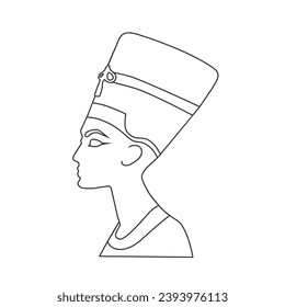 Black silhouette Nefertiti line