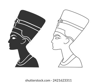 Black silhouette Nefertiti line