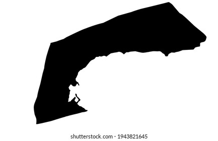 black silhouette of Neskaupstadur city map in eastern iceland on a white background