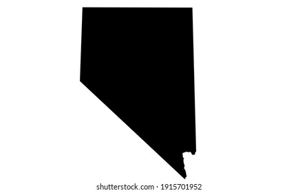 black silhouette of nevada country map on white background