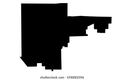 black silhouette of North Las Vegas city map in nevada on white background