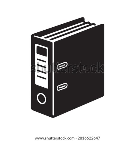 Black silhouette office ring binder file folder for document storage with document business administration