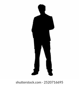 Black silhouette of office worker