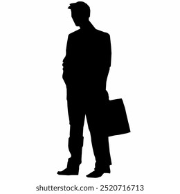 Black silhouette of office worker