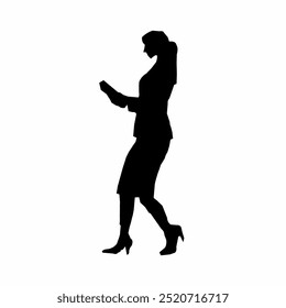 Black silhouette of office worker