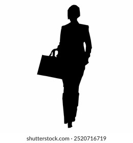 Black silhouette of office worker