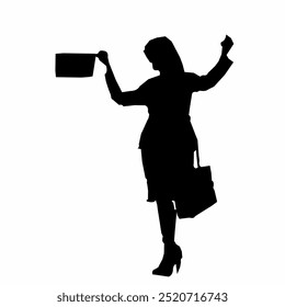 Black silhouette of office worker