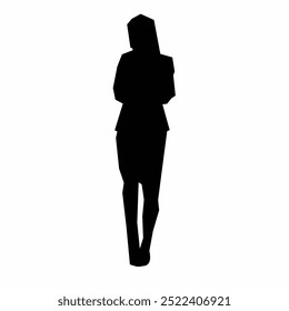 Black silhouette office worker simple vector art