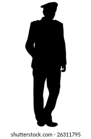 black silhouette officer, policemen, vector