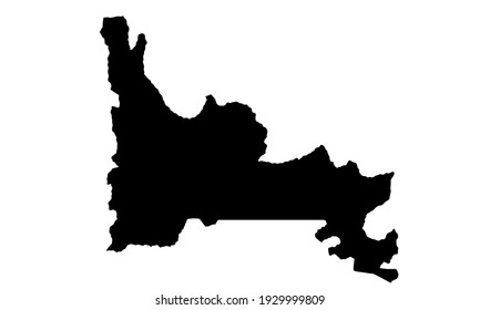 black silhouette of Ogun city map in Nigeria on white background