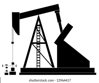 black silhouette of an oil pump - vector illustration