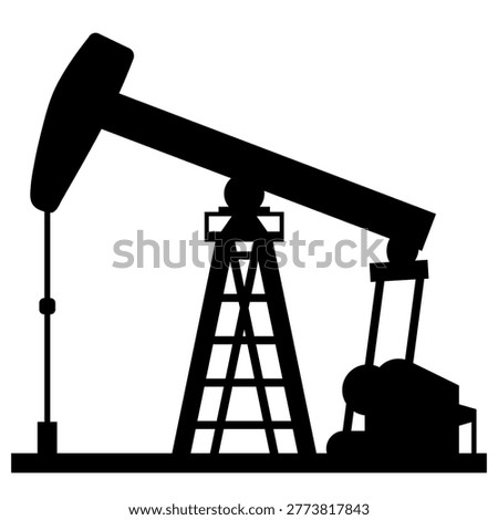 Black silhouette of oil pumpjack rigs for petroleum extraction isolated on white. Nodding donkey units and drilling equipment, energy industry back vector icon. Flat minimal engineering machinery sign