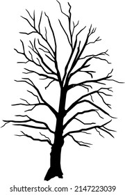 Black Silhouette Old Oak Tree Stock Vector (Royalty Free) 2147223039 ...