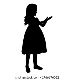 Black Silhouette On White Background Child Stock Vector (Royalty Free ...