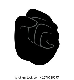 black silhouette with one fist vector illustration design