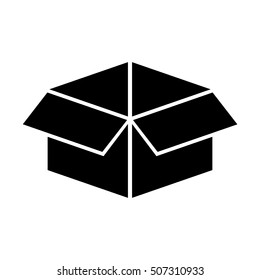 black silhouette open packing box