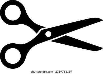 Black silhouette of open scissors