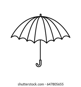 black silhouette with opened umbrella vector illustration