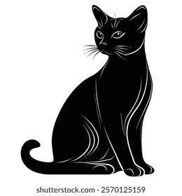 Black silhouette of a Oriental Bicolor