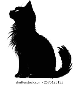 Black silhouette of a Oriental Longhair