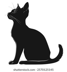 Black silhouette of a Oriental Shorthair