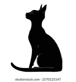 Black silhouette of a Oriental Shorthair