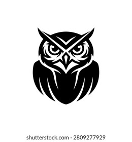 Black silhouette of an owl face