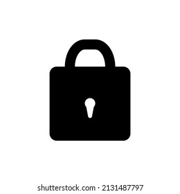 Black silhouette padlock icon vector. Flat simple illustration of security symbol lock.