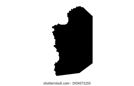 black silhouette of Pailin city map in western Cambodia on white background