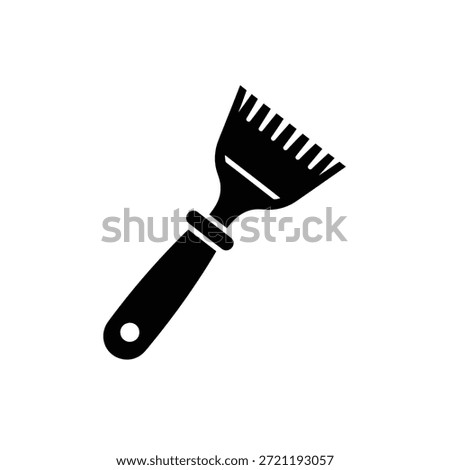 Black silhouette of a paint scraper tool on a white background.
