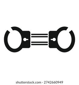 Black silhouette of a pair of handcuffs, representing law enforcement and the consequences of crime