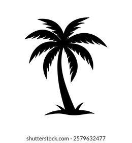 Black Silhouette of a Palm Tree design