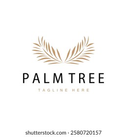 black silhouette palm tree plant logo design coconut tree illustration template icon tree beach