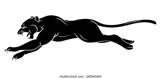 Black Silhouette Of Panther