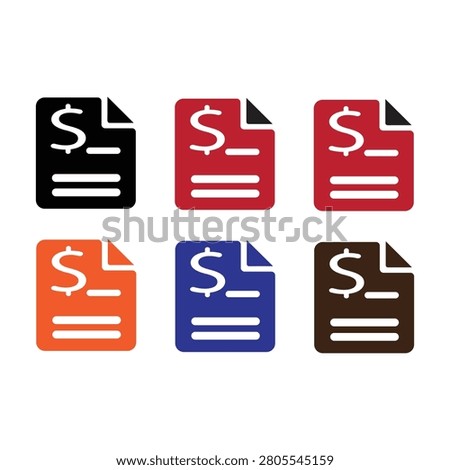 Black silhouette of a paper file showing tax audit text and money symbol, economy account statement concept