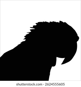 Black Silhouette of Parrot - Vector EPS Illustration for Creative Graphic Design and Bird-Themed Projects