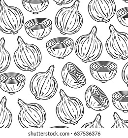 black silhouette with pattern of onions vector illustration