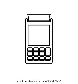 black silhouette with payment terminal vector illustration