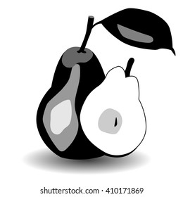 The black silhouette of of pear