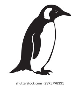 A black Silhouette penguin animal vactor
